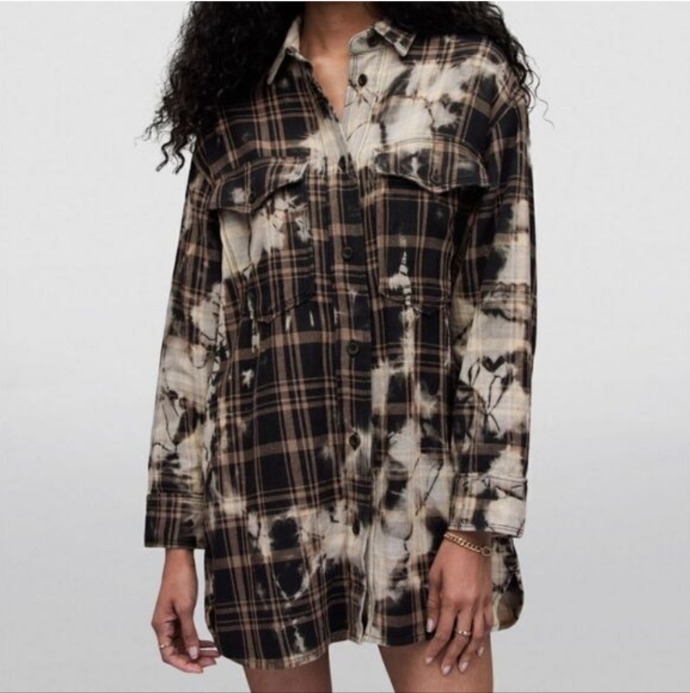 AllSaints Lily Check Shacket Dress